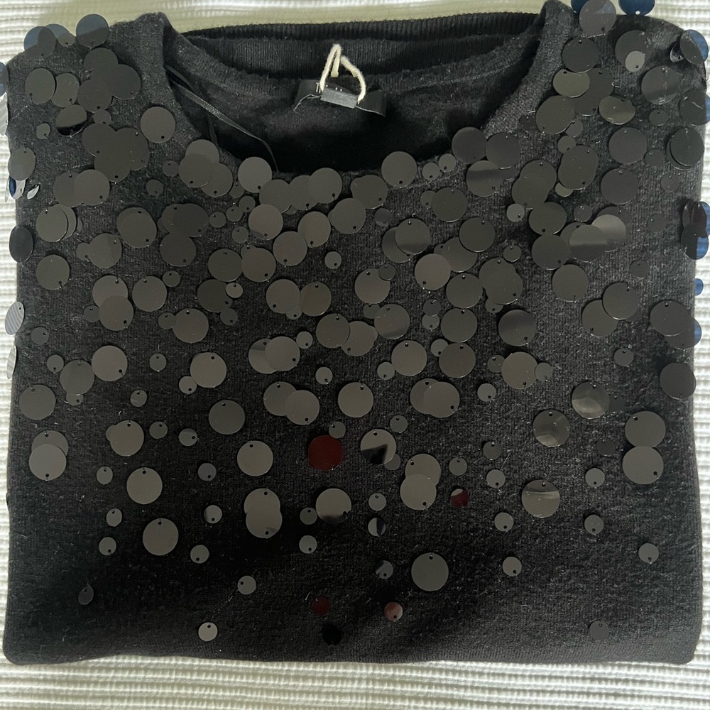 NWT Tribekka 44 Top with Sequined Neckline
